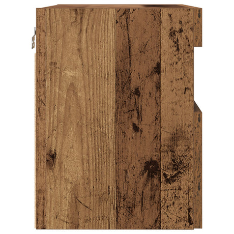 Tv Wall Cabinets With Led Lights 2 Pcs Old Wood 60X30X40 Cm