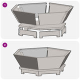 Fire Pit Hexagonal Black Steel