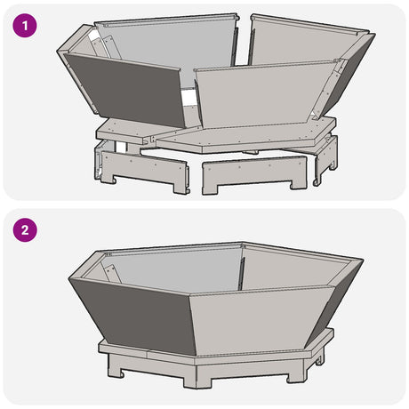 Fire Pit Hexagonal Black Steel