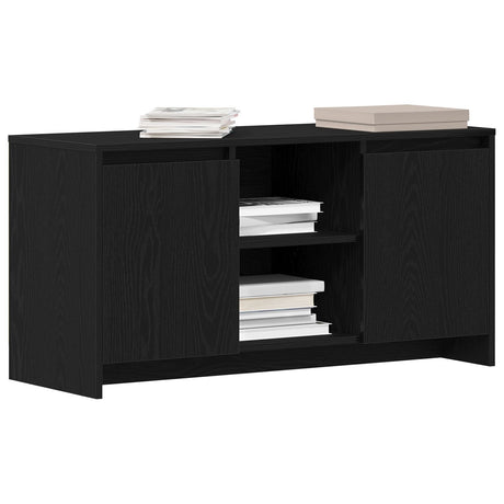 Tv Stand In Black Oak - 102 X 37.5 X 52.5 Cm, Made Of Engineered Wood