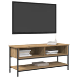 Tv Cabinet Artisan Oak 100X35X45 Cm Engineered Wood And Steel