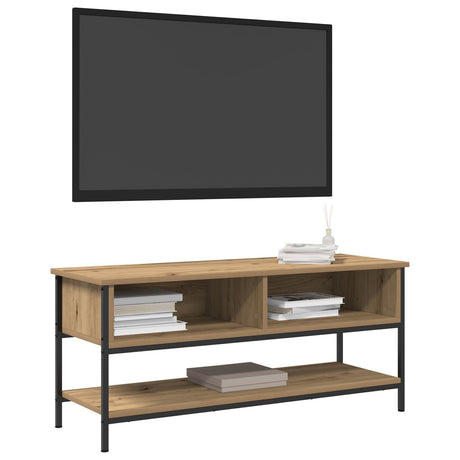 Tv Cabinet Artisan Oak 100X35X45 Cm Engineered Wood And Steel