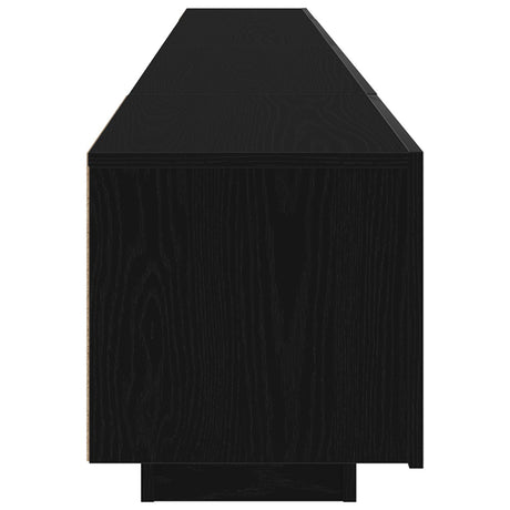 Tv Stand With Led Lights - Black Oak, 260X35X40 Cm, Made Of Engineered Wood