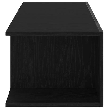 Tv Cabinet With Led Lights In Black Oak - 90 X 39 X 30 Cm - Made From Engineered Wood