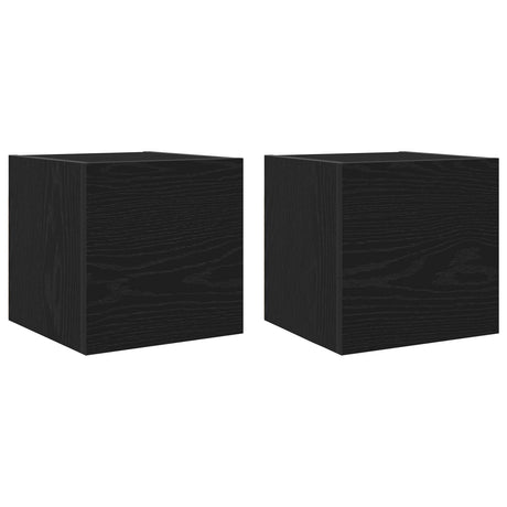Wall Mounted Tv Cabinets 2 Pcs Black Oak 30.5X30X30 Cm