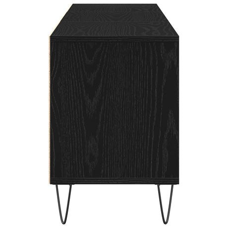 Tv Cabinet Black Oak 150X30X44,5 Cm Engineered Wood
