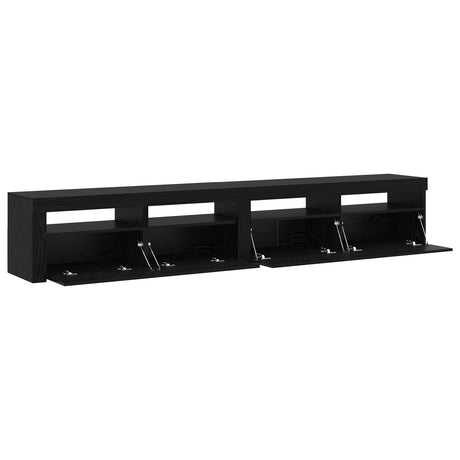 Tv Cabinets 2 Pcs With Led Lights Engineered Wood,  Tv Cabinet With Led 120X35X40 Cm Engineered Wood