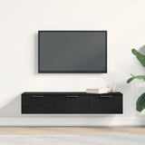 Black Oak Wall Cabinet 102X30X20 Cm Made Of Engineered Wood