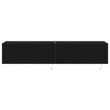 Tv Wall Cabinets With Led Lights 2 Pcs Black Oak 80X35X31 Cm