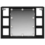 Led Mirror Cabinet - Black Oak - 76X15X55 Cm - Made Of Engineered Wood