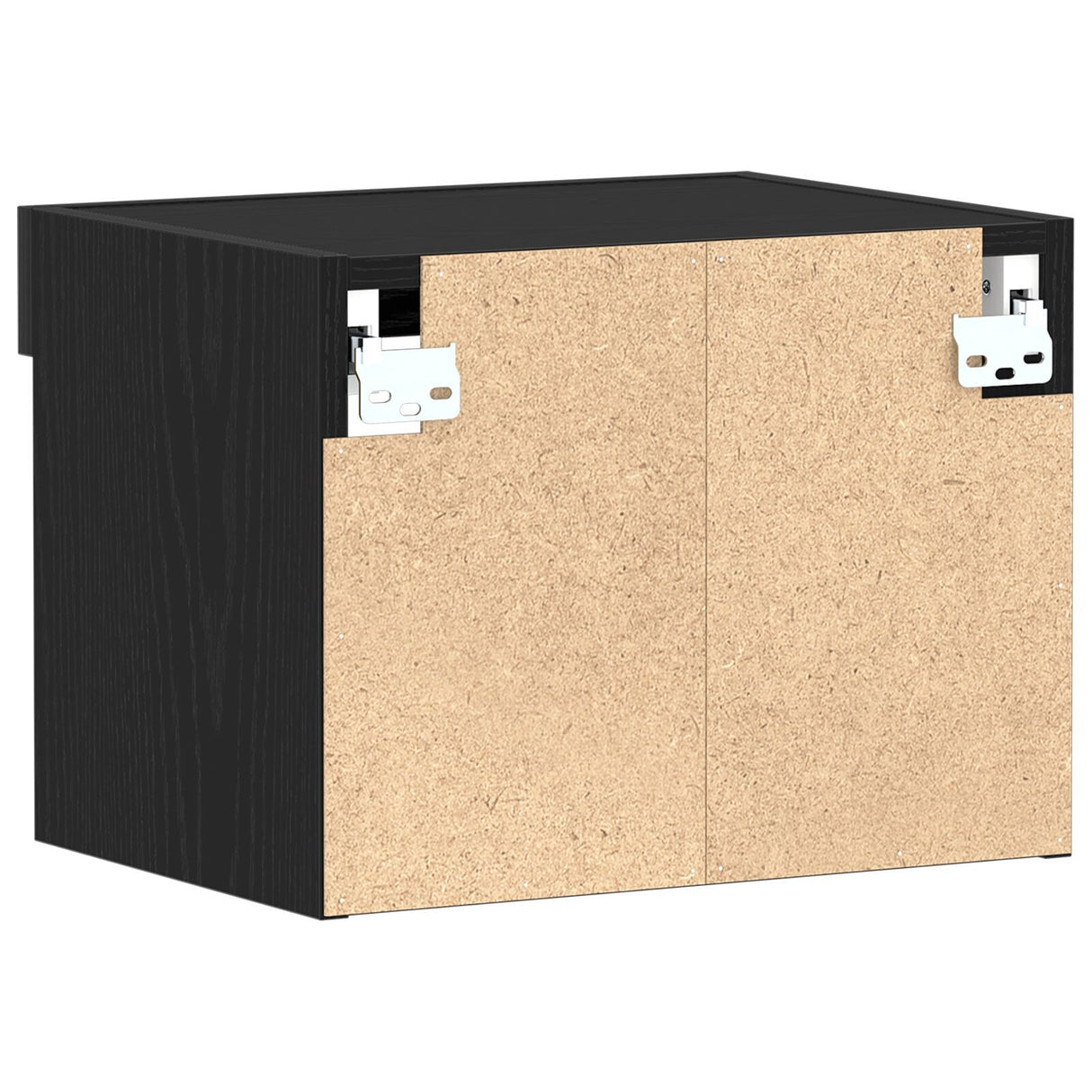 Wall Cabinet With Led Lights Black Oak 40X30X30 Cm