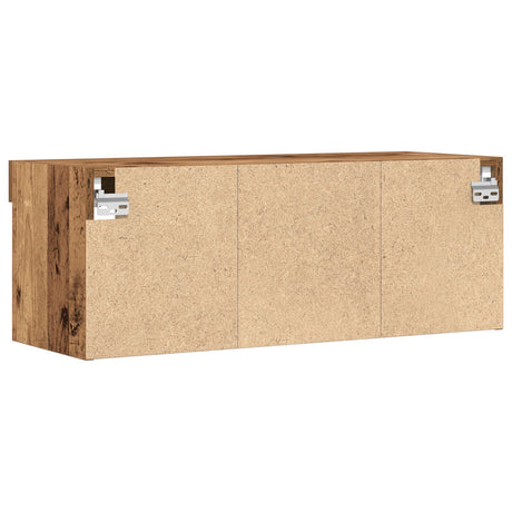 Tv Wall Cabinets With Led Lights 2 Pcs Old Wood 80X30X30 Cm
