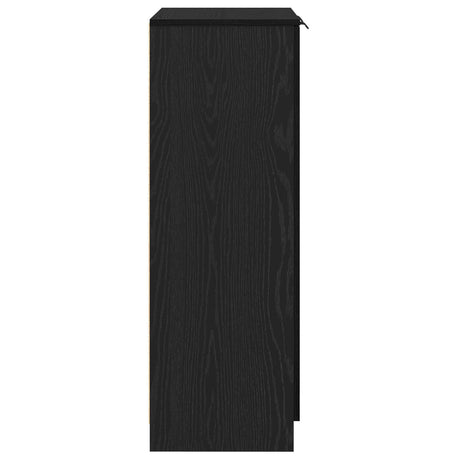 Shoe Cabinet In Black Oak - 59 X 35 X 100 Cm - Made From Engineered Wood