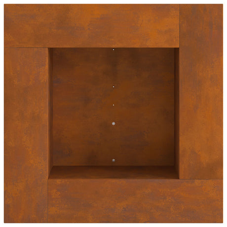 Fire Pit Square Weathering Steel