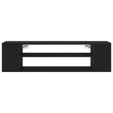 Wall-Mounted Tv Cabinet - Black Oak, 100X30X26.5 Cm, Engineered Wood