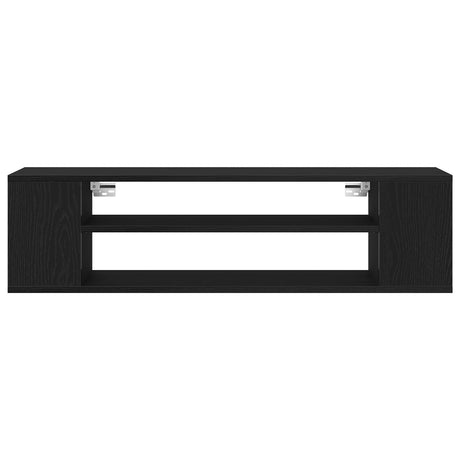 Wall-Mounted Tv Cabinet - Black Oak, 100X30X26.5 Cm, Engineered Wood