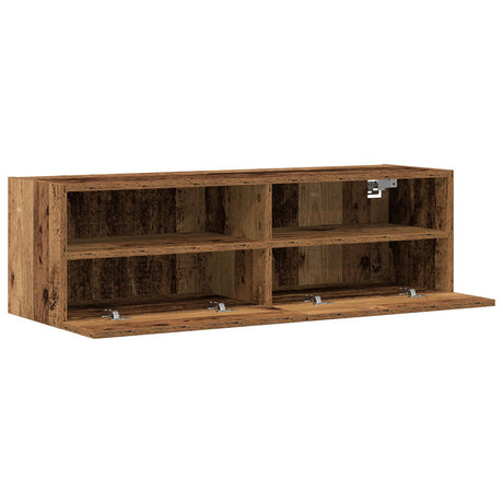 Tv Wall Cabinets 2 Pcs Old Wood 100X30X30 Cm Engineered Wood