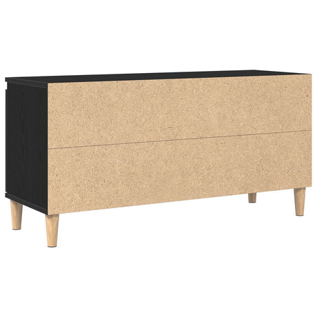 Tv Cabinet With Wooden Leg Black Oak 102X35X50 Cm