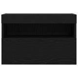 Tv Wall Cabinets With Led Lights 2 Pcs Black Oak 60X30X40 Cm