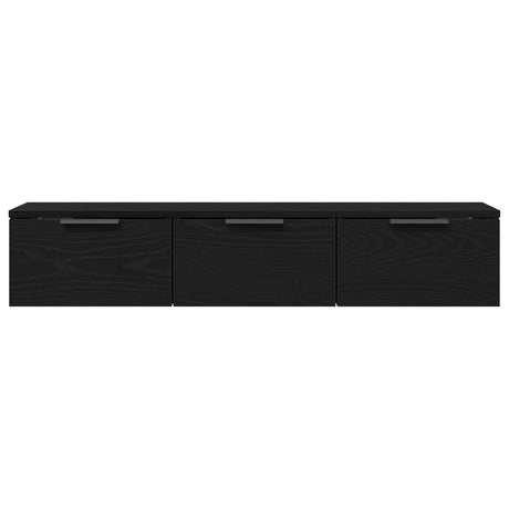 Black Oak Wall Cabinet 102X30X20 Cm Made Of Engineered Wood