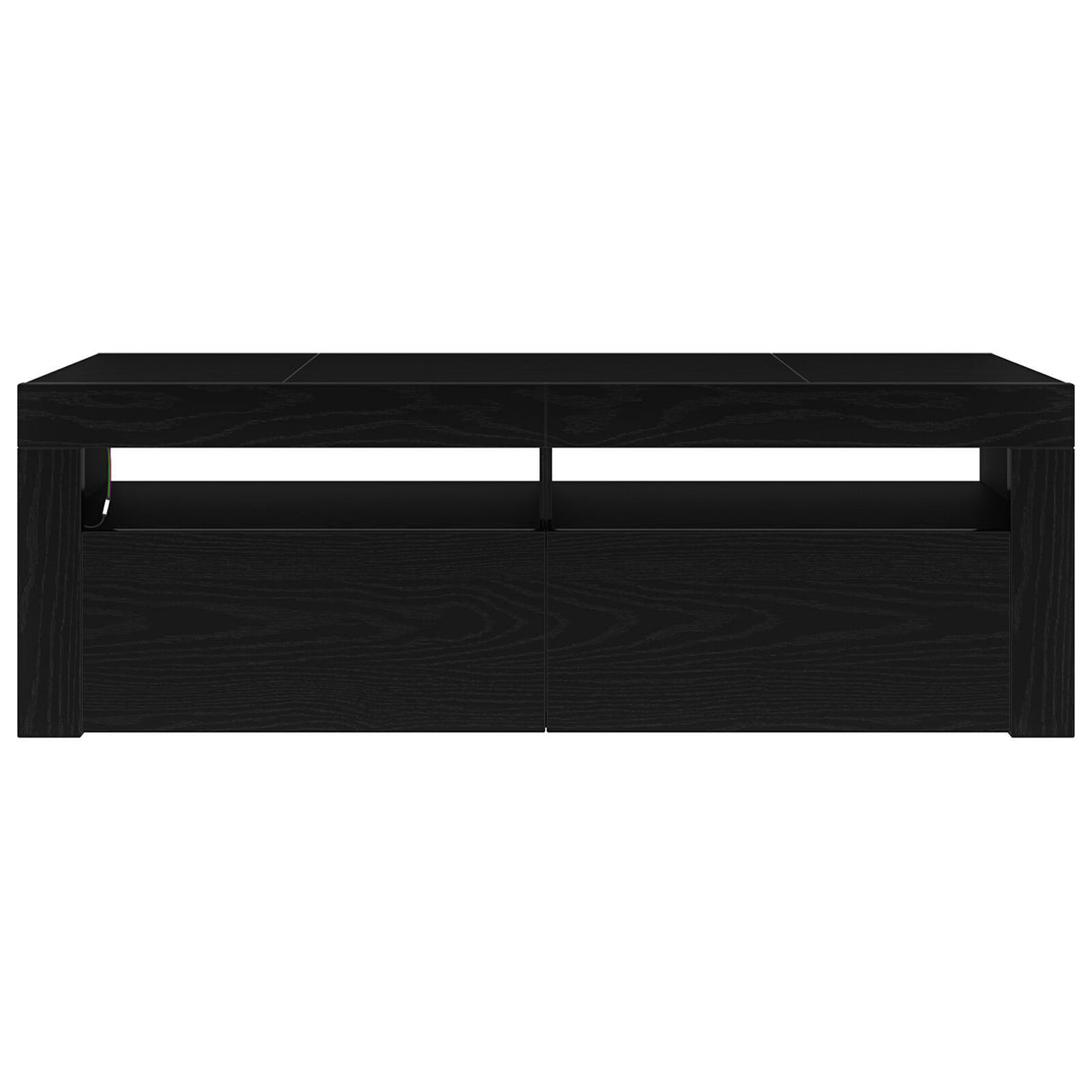 Tv Cabinet With Led Black Oak 120X35X40 Cm Engineered Wood