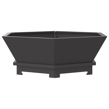 Fire Pit Hexagonal Black Steel