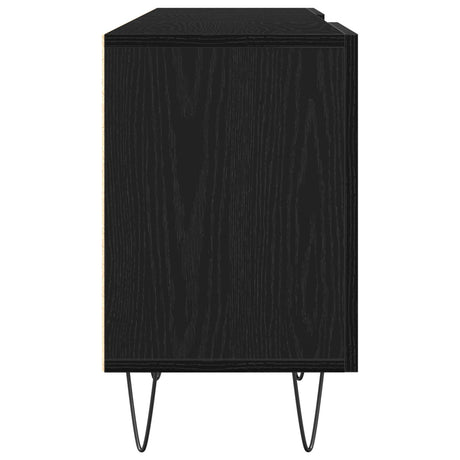 Tv Cabinet Black Oak 150X30X50 Cm Engineered Wood