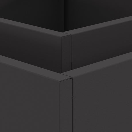 Fire Pit Square Black Steel