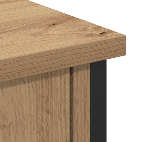 Tv Cabinet Black Oak 101X35X65 Cm Engineered Wood And Steel