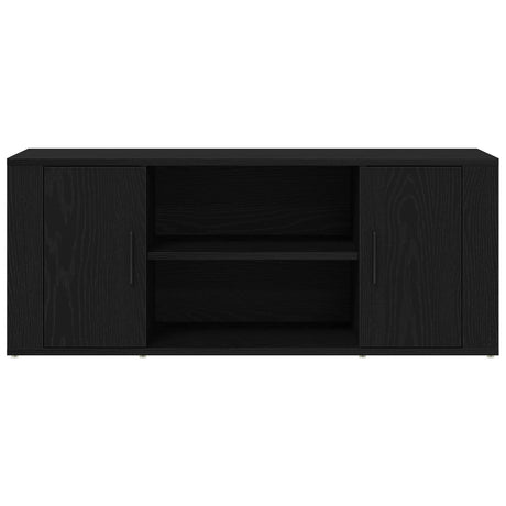 Tv Cabinet Black Oak 100X35X40 Cm Engineered Wood