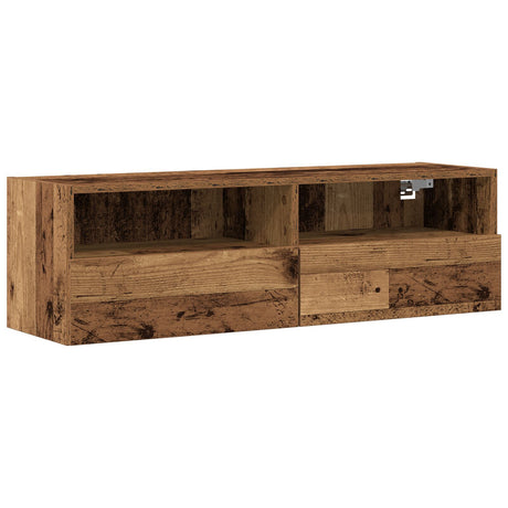 Tv Wall Cabinets 2 Pcs Old Wood 100X30X30 Cm Engineered Wood