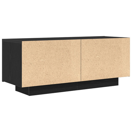 Tv Stand Black Oak 100X35X40 Cm Made Of Engineered Wood