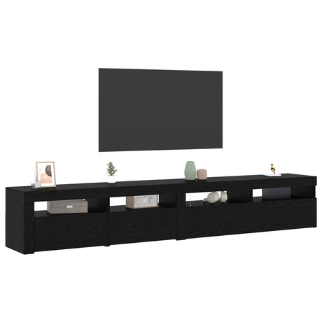 Tv Cabinets 2 Pcs With Led Lights Engineered Wood,  Tv Cabinet With Led 120X35X40 Cm Engineered Wood