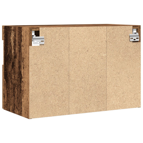 Tv Wall Cabinets With Led Lights 2 Pcs Old Wood 60X30X40 Cm