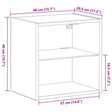 Floating Shelf Old Wood 40X28,5X40 Cm Engineered Wood