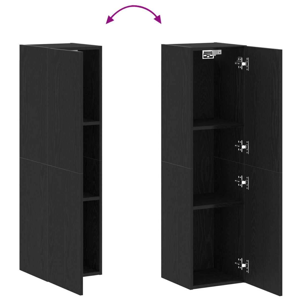 Tv Cabinet Black Oak 30,5X30X110 Cm Engineered Wood