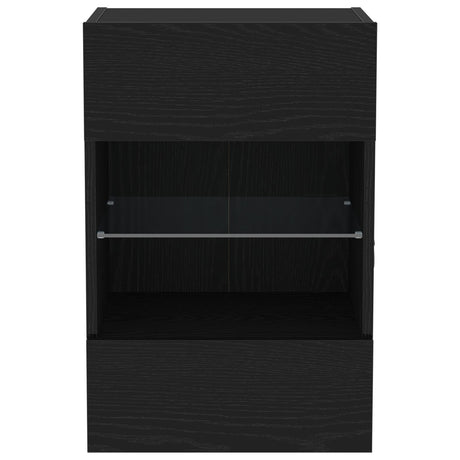 Led Tv Cabinet Black Oak 40X30X60,5Cm Cm Engineered Wood