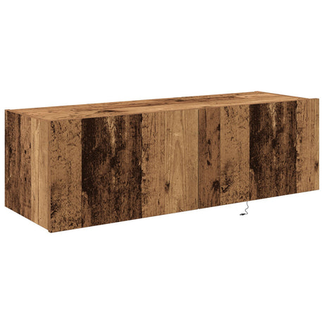 Tv Wall Cabinet With Led Lights Old Wood 100X35X31 Cm