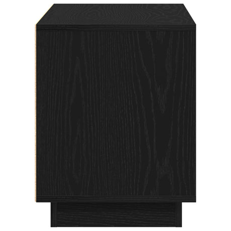 Tv Cabinet Black Oak 80X35X45 Cm Engineered Wood