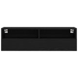Tv Wall Cabinets 2 Pcs Black Oak 100X30X30 Cm Engineered Wood