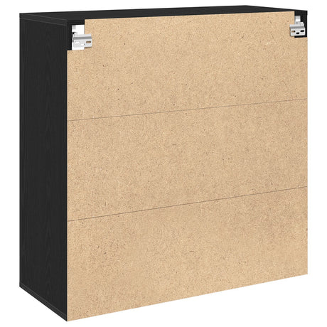 Wall Cabinet Black Oak 80X33X80 Cm Engineered Wood