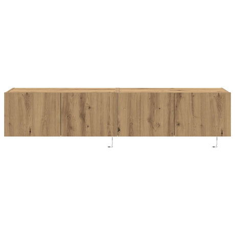 Tv Wall Cabinets With Led Lights 2 Pcs Artisan Oak 80X35X31 Cm