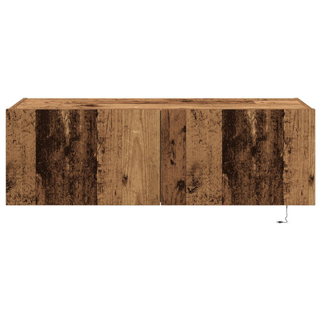 Tv Wall Cabinet With Led Lights Old Wood 100X35X31 Cm