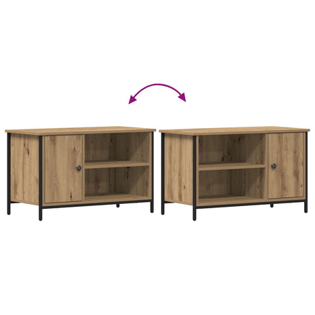 Tv Cabinet Artisan Oak 80X40X50 Cm Engineered Wood And Steel