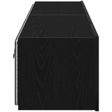 Tv Wall Cabinets With Led Lights 2 Pcs Black Oak 80X35X31 Cm