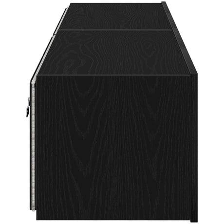 Tv Wall Cabinets With Led Lights 2 Pcs Black Oak 80X35X31 Cm