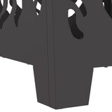 Fire Pit Square Black Steel