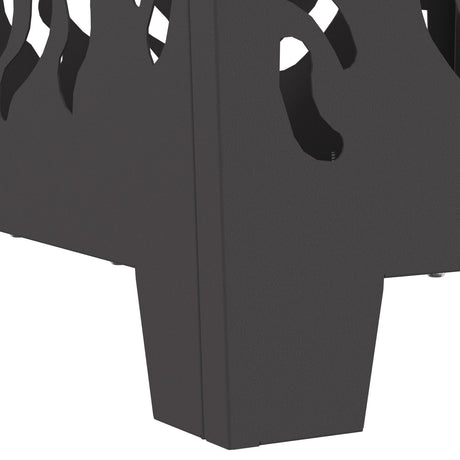 Fire Pit Square Black Steel