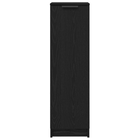 Black Oak Shoe Cabinet - 29.5 X 35 X 100.5 Cm - Made Of Engineered Wood