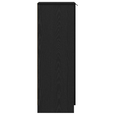 Black Oak Shoe Cabinet - 29.5 X 35 X 100.5 Cm - Made Of Engineered Wood